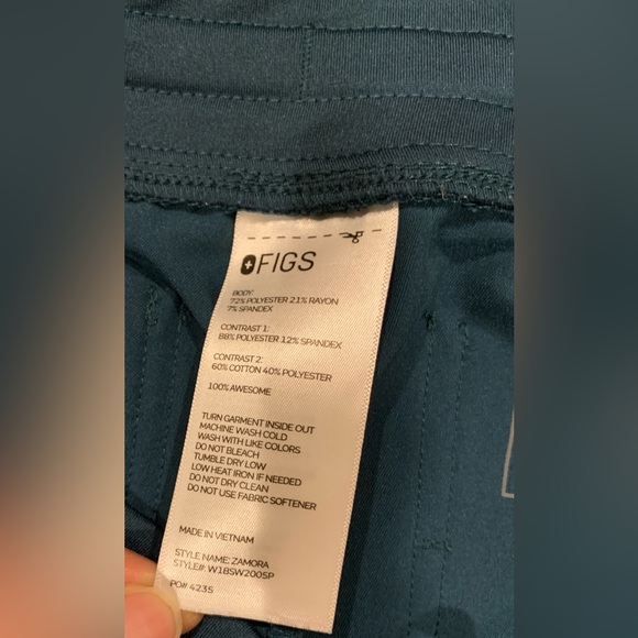 FIGS Teal Zamora Jogger Scrub Pants Limited Edition Size S/P - Picture 7 of 7